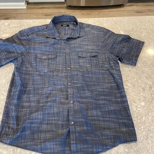 Alfani Navy Checkered Shirt